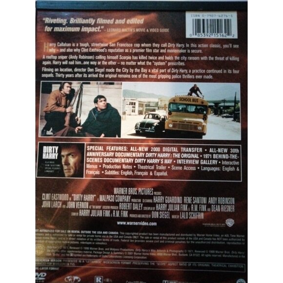 Dirty Harry DVD Clint Eastwood Movie 1971 - Picture 7 of 7